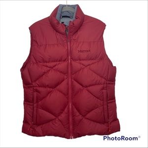 Marmot Women’s Goose Down Red Puffer Vest Size Large